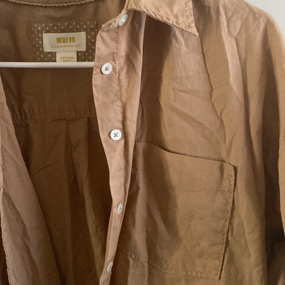 Anthropologie Maeve size Medium long sleeve taupe in in color - Picture 3 of 6
